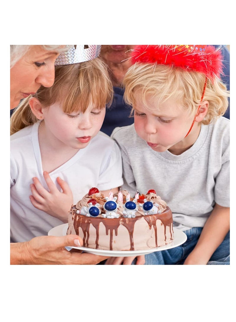 Zikra 4 PCS Astronaut Figures, Cake Toppers Spaceman Desktop Decoration Space Theme Birthday Party Cake Decorations Astronaut Ornaments for Boys Girls Kids Birthday Party Baby Shower Home Decors - Image 4