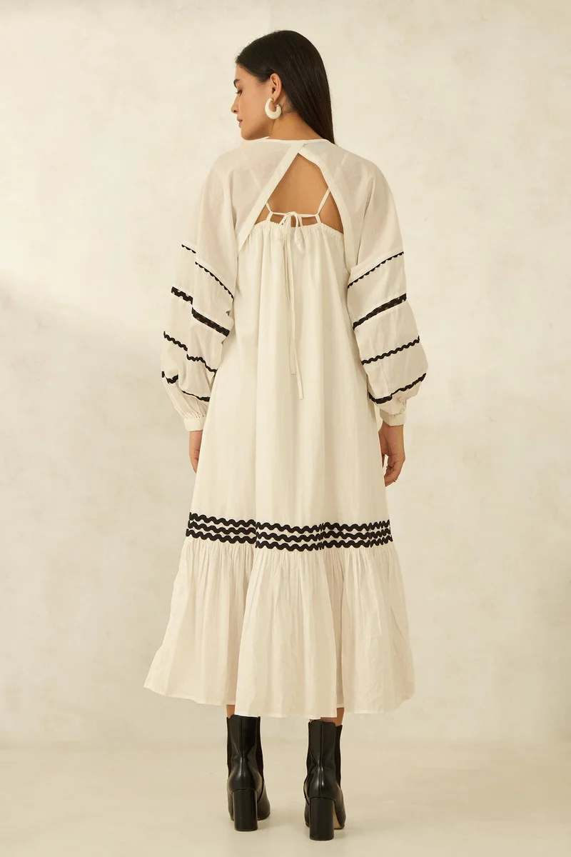 فيرجيو Cotton Shrug Brunchwear With Puff Sleeves for Women