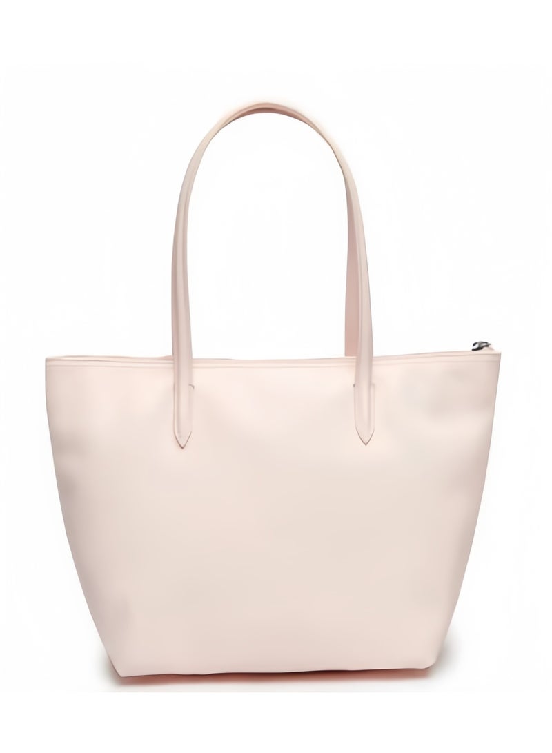 لاكوست حقيبة يد نسائية من لاكوست L12.12 كونسبت، عصرية ومتعددة الاستخدامات، بسعة كبيرة، بسحاب، حقيبة كتف واحدة، حقيبة تسوق متوسطة باللون الوردي - Image 4