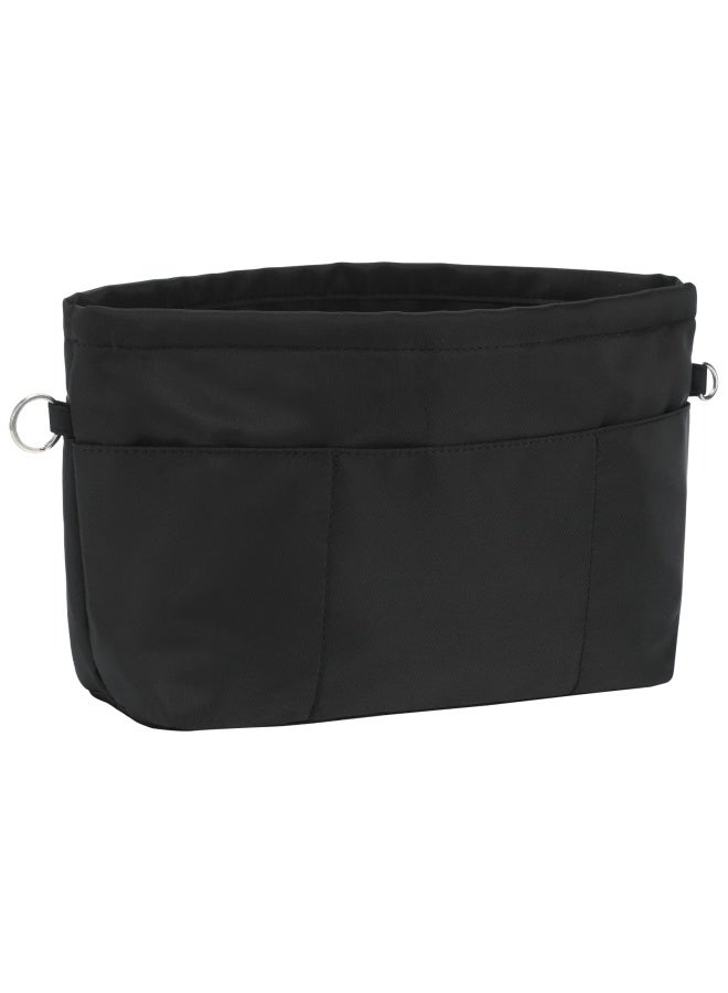 Purse Organizer Insert With Zipped Top For Tote Bag Handbag Shaper With 13 Pockets Black M Black M - Image 1