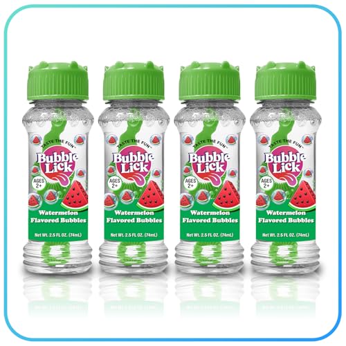 BubbleLick Bubble Lick Watermelon Flavored Bubbles 4 Pack USA Made Safe to Lick Fun for Kids Families and Dogs - Image 5