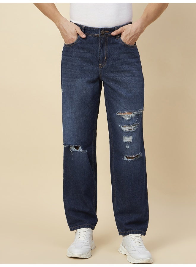HIGH STAR Men's Dark Blue Jeans - Classic Fit for Everyday Wear  - Image 5