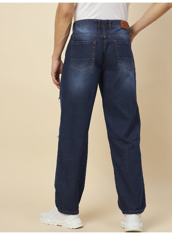HIGH STAR Men's Dark Blue Jeans - Classic Fit for Everyday Wear  - Image 3
