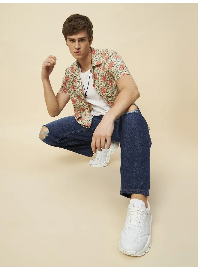 HIGH STAR Men's Dark Blue Jeans - Classic Fit for Everyday Wear