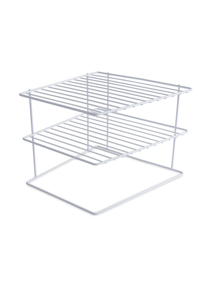 Pan Home Essentials 3-Tier Plate Organizer 25x25x20cm - White - Image 1
