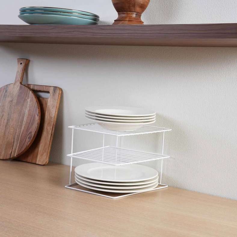 Pan Home Essentials 3-Tier Plate Organizer 25x25x20cm - White - 203TKU9900007 - Image 2