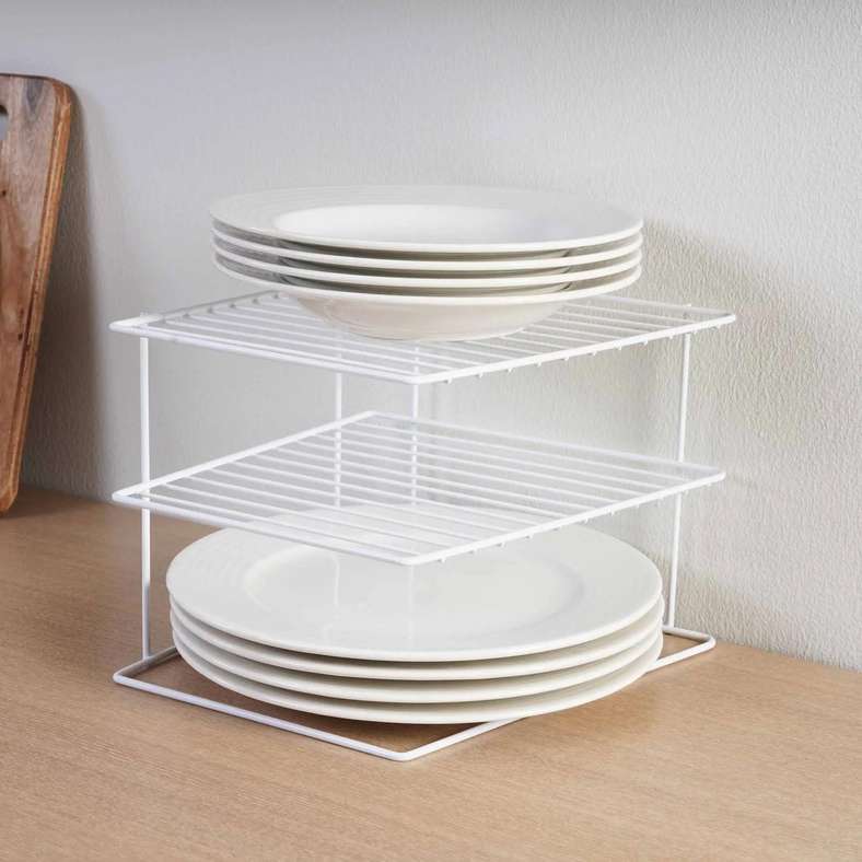 Pan Home Essentials 3-Tier Plate Organizer 25x25x20cm - White - 203TKU9900007 - Image 1