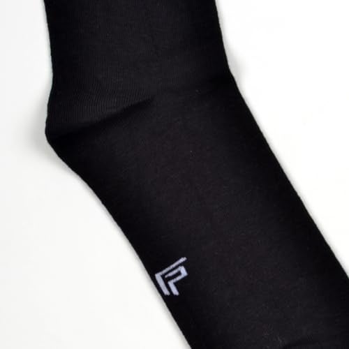 FOOTPRINTS Men's Formal Organic Cotton & Bamboo Odour free Socks Pack of 2- Black - Image 4