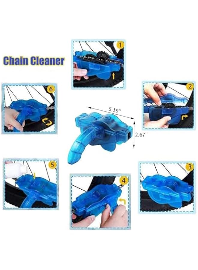 HOOKOR Bike Wash Bicycle Cleaning Tool Set (8 Pieces) Chain Brush Dirt Remover Chain Cleaner Washer Sprocket Cleaning Brush Towel - Image 3