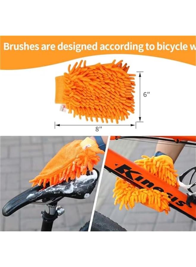 HOOKOR Bike Wash Bicycle Cleaning Tool Set (8 Pieces) Chain Brush Dirt Remover Chain Cleaner Washer Sprocket Cleaning Brush Towel - Image 5