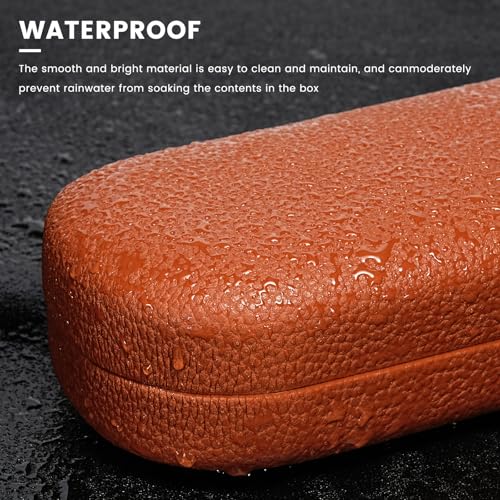 molshine Hard Shell Leather Sunglasses Case,Classic Large Glasses Case for Women Men,Sunglass Eyeglasses (Brown) - Image 5