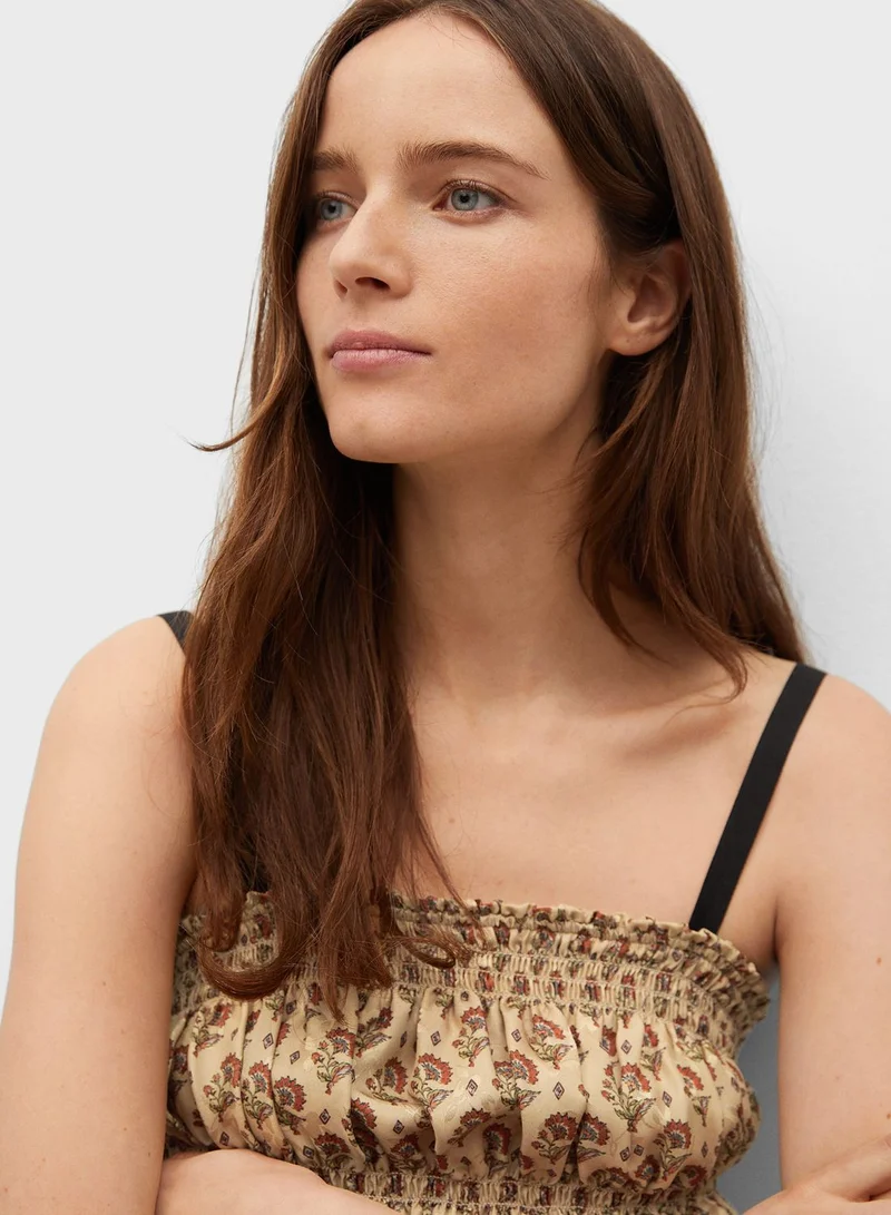 MANGO Ruched Detail Top