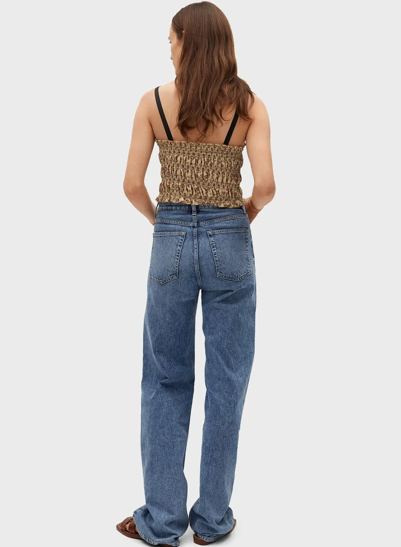 MANGO Ruched Detail Top