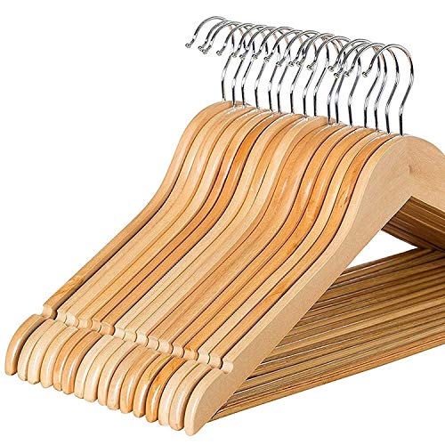 SLA HKC HOUSE Smooth Finishing Solid Wooden Suit/Coat Hangers with 360 Degree Swivel Hook (Pack of 24) - Image 2