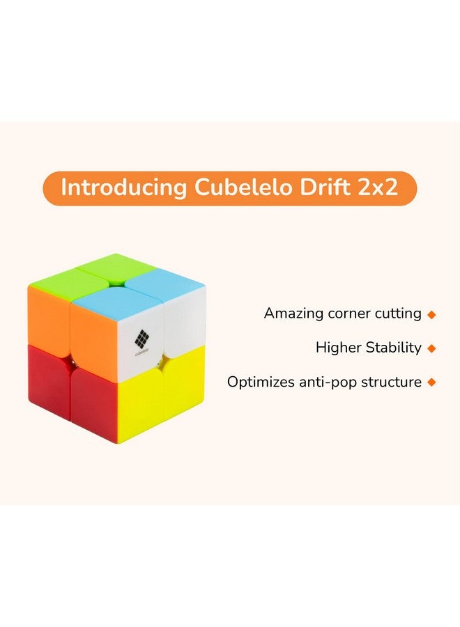 Cubelelo Drift 2x2 Stickerless Magic Speed Cube for Kids & Adults Speedy Brainstorming Puzzle (Multicolor) - Image 2