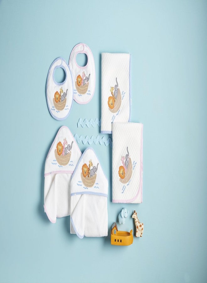 مد باي بطانية مبطنة وردية اللون من Mud Pie للأطفال بتصميم سفينة نوح - Image 2