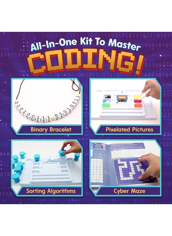 Playz - Playz My First Coding  Computer Science Kit  Learn About Binary Codes Encryption Algorithms  Pixelation Through Fun Puzzling Activities Without Using a Computer for Boys Girls Teenagers Kids - Image 1
