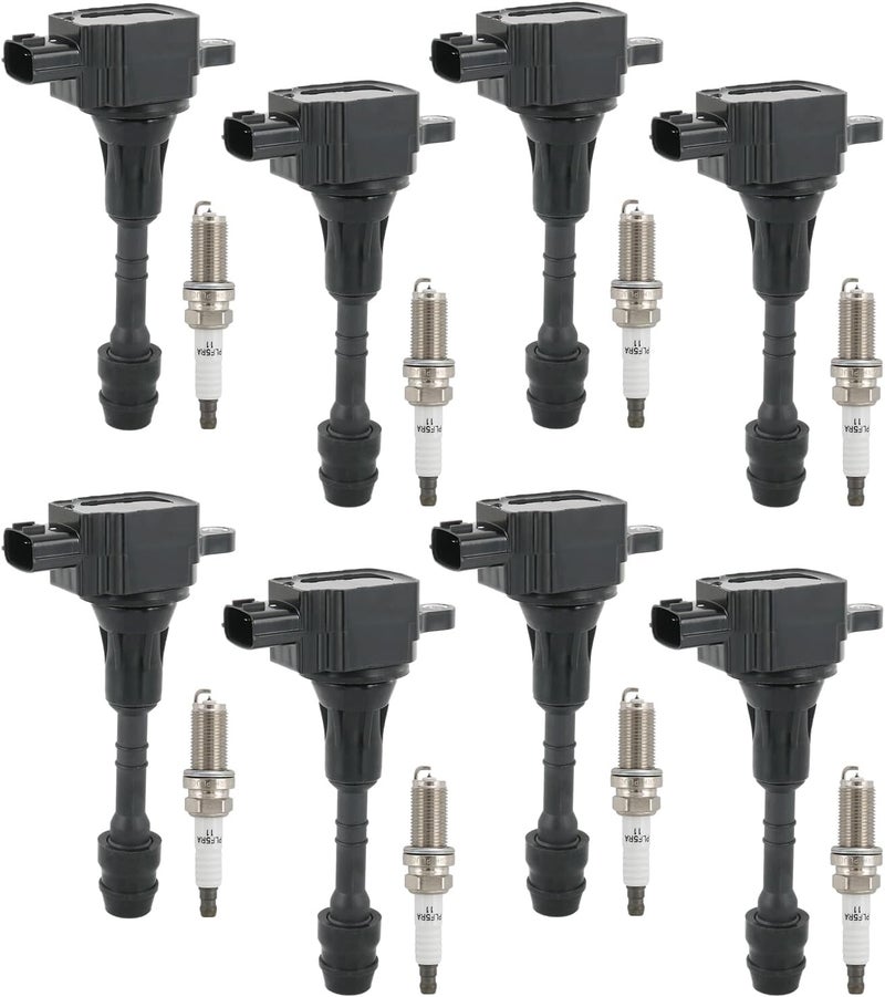 DICMIC Set of 8 Ignition Coil Pack & Spark Plug for Infiniti QX56, Nissan Armada, Pathfinder, Titan V8 5.6L - Image 1
