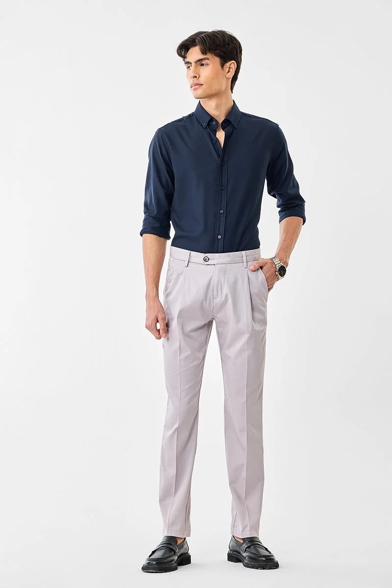 SNITCH Slim Fit Stretch Pleated Trousers
