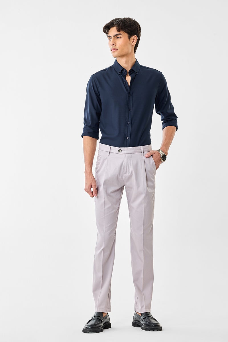 SNITCH Slim Fit Stretch Pleated Trousers - Image 2