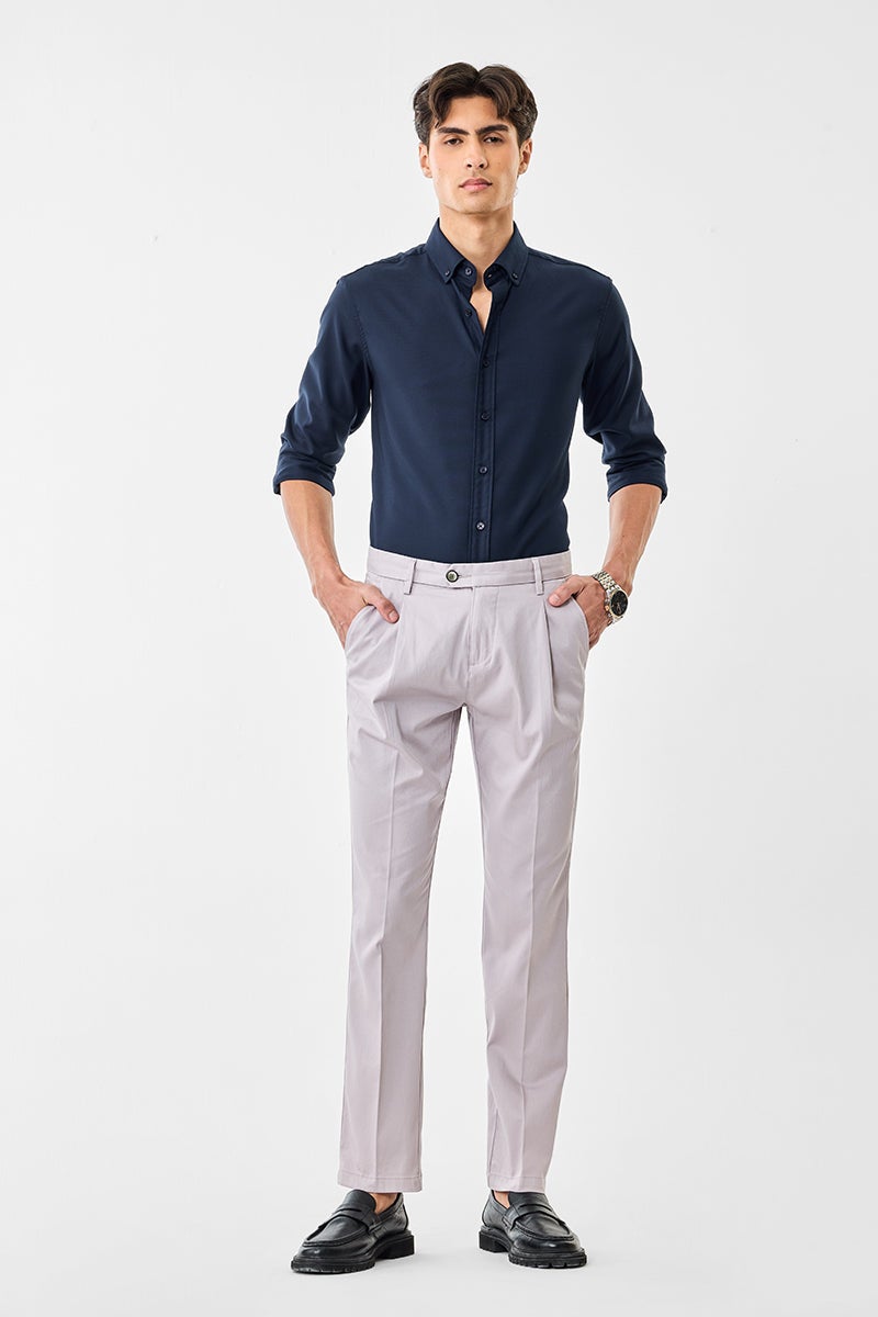 SNITCH Slim Fit Stretch Pleated Trousers - Image 5