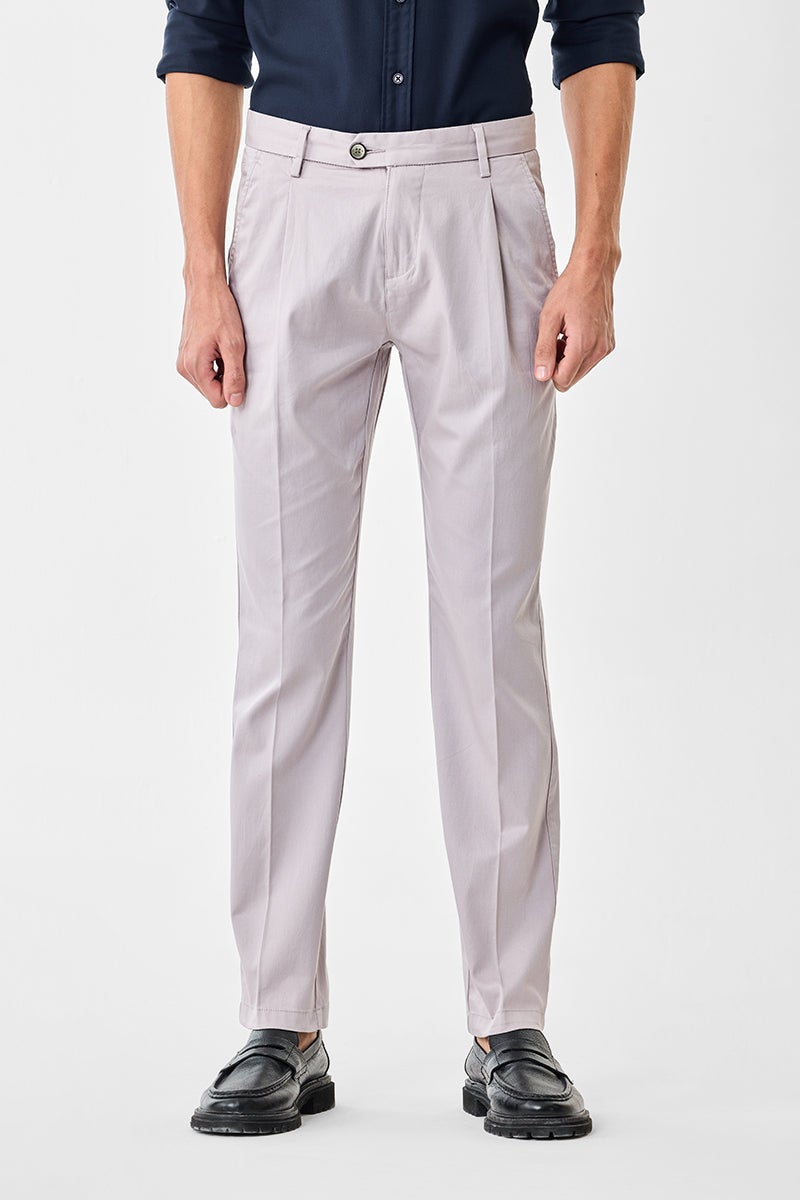 SNITCH Slim Fit Stretch Pleated Trousers - Image 3