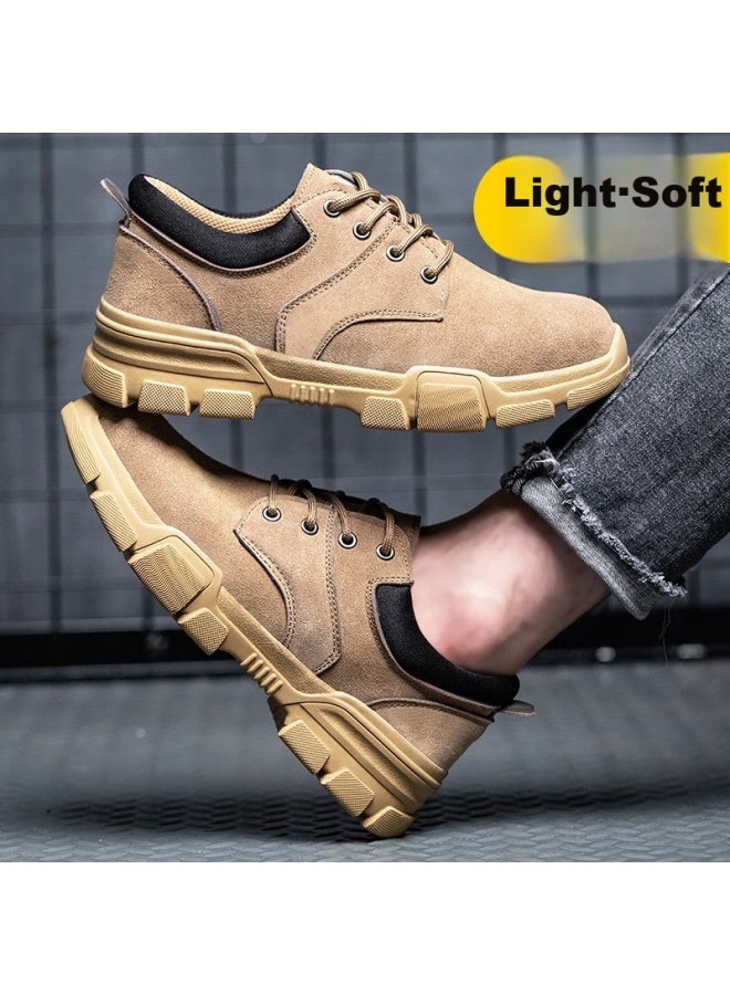 FUCHENG Safety Shoes For Men, Breathable Steel Toe Cap, Anti-Smashing, Anti-Puncture, Wear-Resistant, Cowhide, Comfortable Work Protective Safety Shoes 267 Size 43 - Image 5