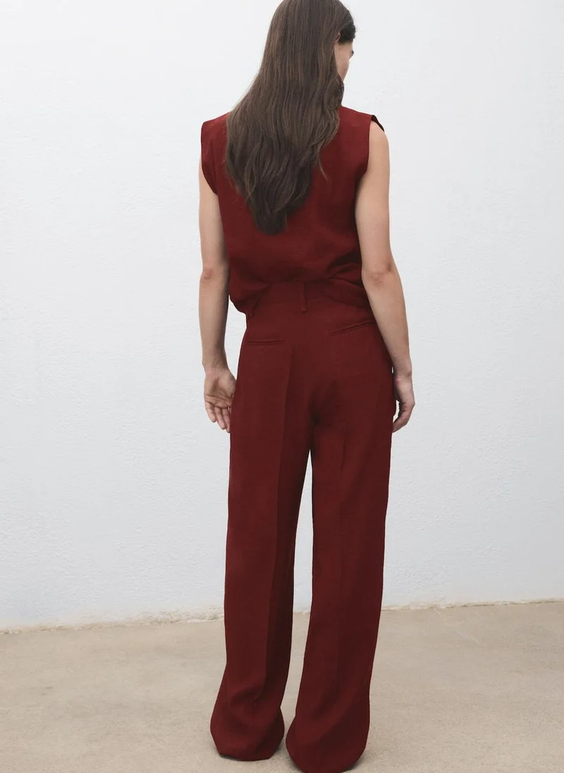 MANGO Straight-fit pleated trousers