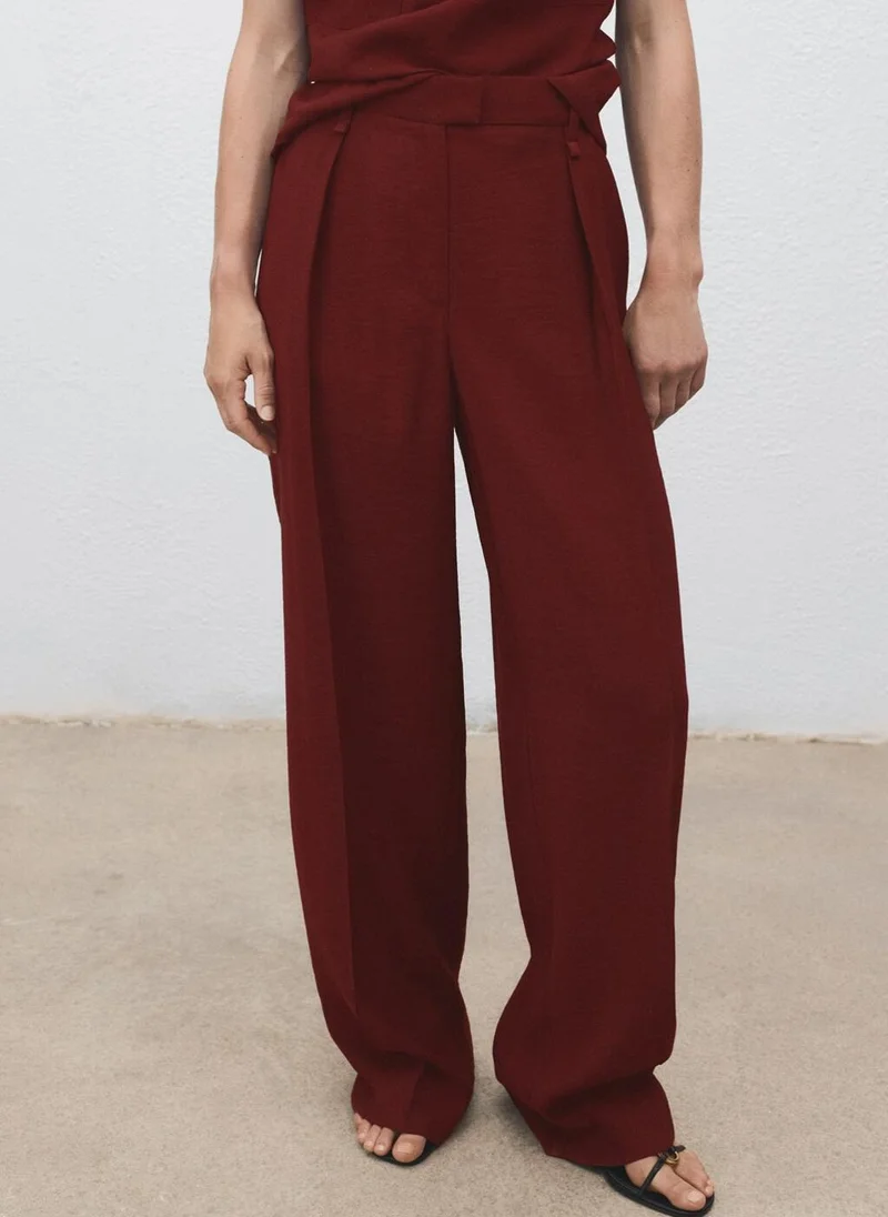 MANGO Straight-fit pleated trousers