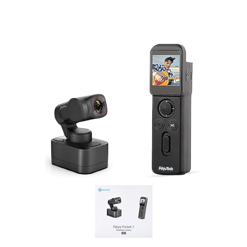 FeiyuTech [Official Pocket 3 KIT Detachable 3-Axis Gimbal Stabilized Action Camera,12MP,130° FOV,1/2.3" CMOS,4K 60 Video,Magnetic,AI Tracking,for Sport/Motorcycle,Cordless (Remote Handle+Camera) - Image 1