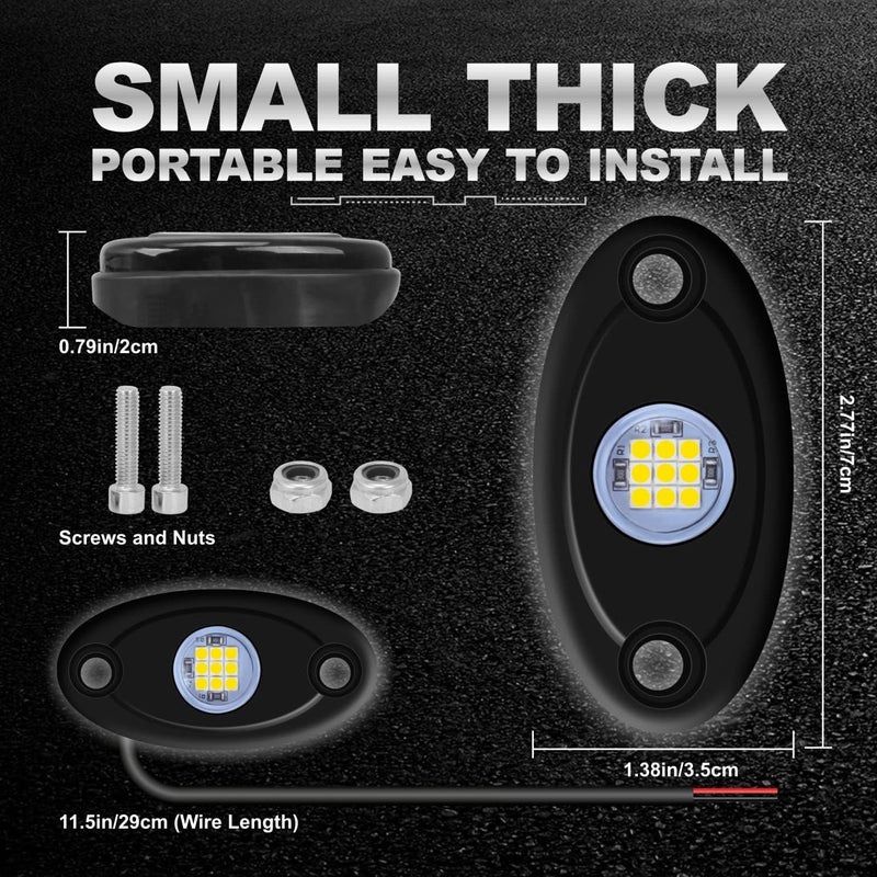 LY8 4Pods LED Rock Lights for Vehicles - Image 4