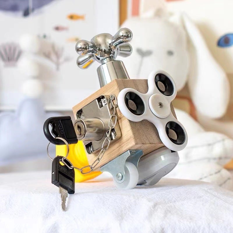 Wooden Busy Board Rich Gear Accessories And Operating Parts Montessori Early Education Educational Toys - Image 3