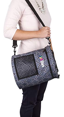 ArtBin 6804SA Yarn Drum, Portable Knitting & Crochet Storage, [1] Poly Canvas Tote Bag, Gray Print - Image 5