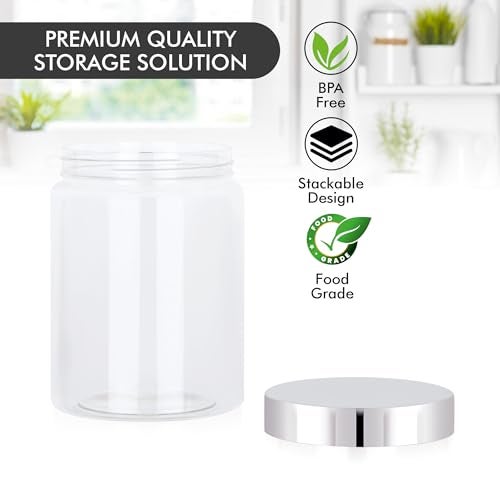 Homeor Plastic Storage Jar & Container, Airtight BPA Free Container for Kitchen Storage, Grocery Kitchen Container, Stackable & Transparent Organizer, Masala Dabba, Multipurpose Jar, 1200 ML Set 4 - Image 2