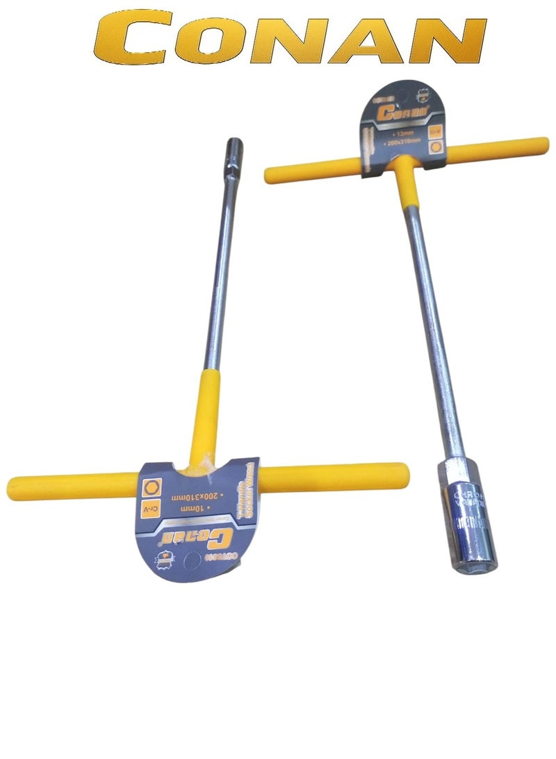 Conan T-Handle Socket Wrench 10mm & 13mm – Model COTS810 / COTS813 – Cr-V Steel – Comfortable Grip – Ideal for Workshop & Maintenance - Image 3