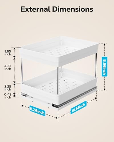 Nieifi Spice Organization for CabinetVertical Spice Rack Pull OutSpice Rack Organizer for Cabinet814 inch WideSeasoning Kitchen Organizer826 W x 106 D x 87 H1 Pack2 Tier - Image 3