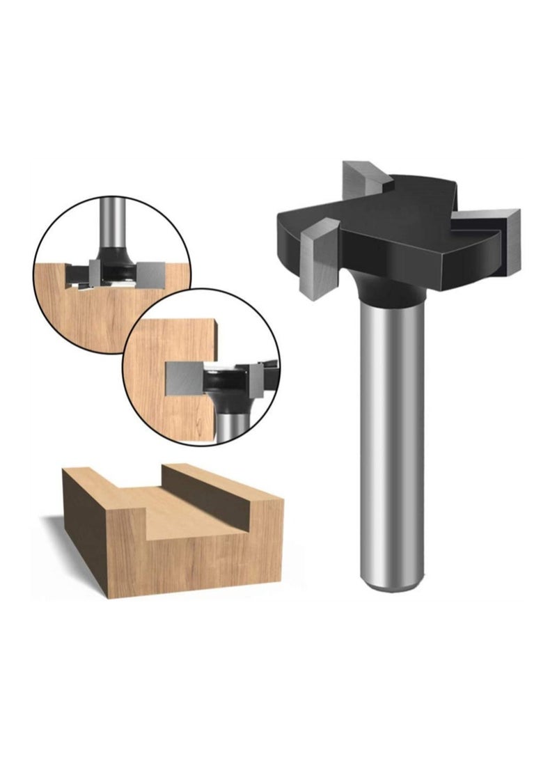 KASTWAVE Wood Working Milling Cutter 6mm Shank T Shaped Cnc Surfacing Cutter Bit Wood Working Milling Cutter Planer High Speed Steel Wood Working Hole Saw Punching Bit Wood Working Tool - Image 4