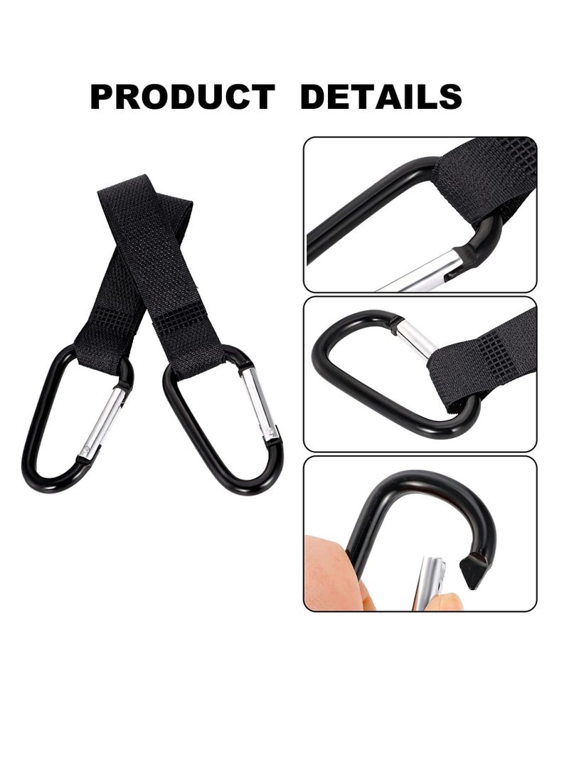 Premify Pack of 4-Baby Bag Stroller Hooks, Universal Multi-Purpose Black Color Stroller Clip, Pram Straps used to carry Backpacks, Diaper bags, Grocery bags, ladies bags, water bottles etc  - Image 3