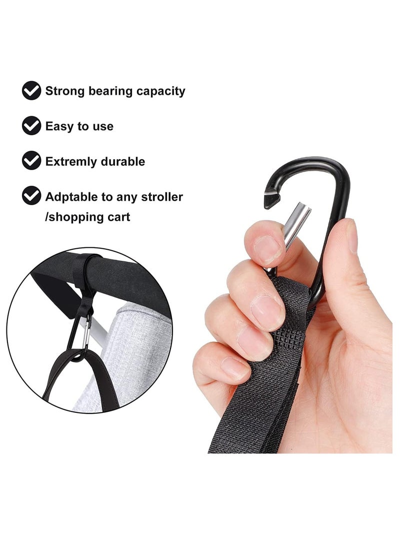 Premify Pack of 4-Baby Bag Stroller Hooks, Universal Multi-Purpose Black Color Stroller Clip, Pram Straps used to carry Backpacks, Diaper bags, Grocery bags, ladies bags, water bottles etc  - Image 4