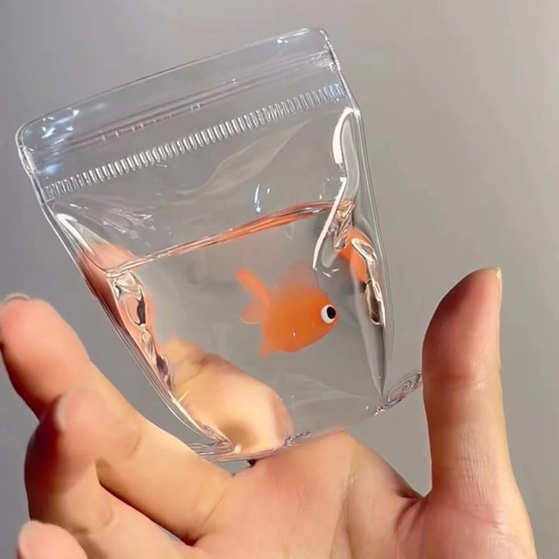 OCBTOW Cute Stress Relief Taba, Fish Fillet Stress Ball, Transparent Goldfish Pouch Silicone with PVC Material Your Bad Mood - Image 1