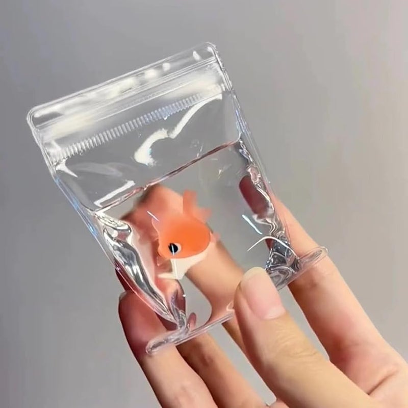 OCBTOW Cute Stress Relief Taba, Fish Fillet Stress Ball, Transparent Goldfish Pouch Silicone with PVC Material Your Bad Mood - Image 2