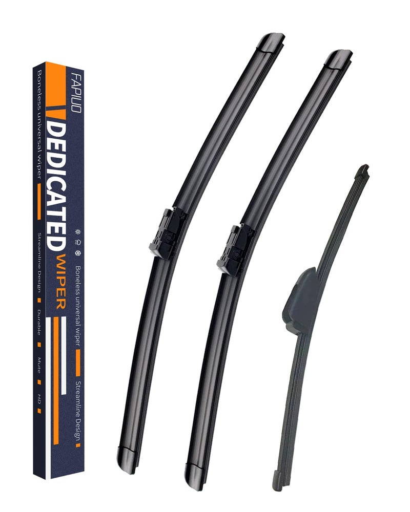 Replacement for Jaguar FPace 20182023Maserati Levante 20192023 Silent Wipers FAPIUO Front Windshield Wipers 261813 Blade Set 3 Pack TOP LOCK
