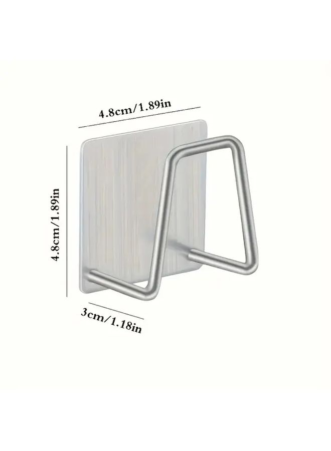 Silvery 4 Piece Stainless Steel Kitchen Sink Drying Rack And Bathroom Sponge Organizer Set - Image 3