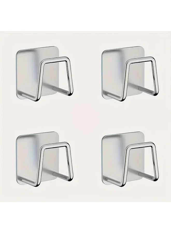 Silvery 4 Piece Stainless Steel Kitchen Sink Drying Rack And Bathroom Sponge Organizer Set - Image 5