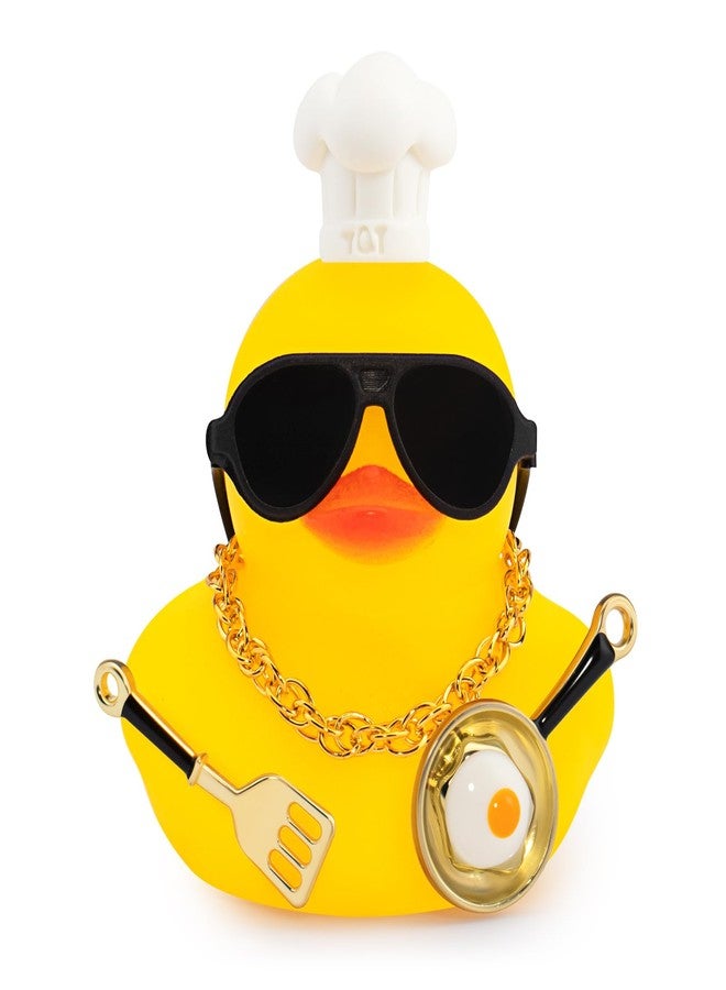 wonuu Collectible Rubber Ducks for Car Dashboard Decoration Job Occupation Cosplay Rubber Duck (Chef, Frying Pan, Spatula) - Image 1