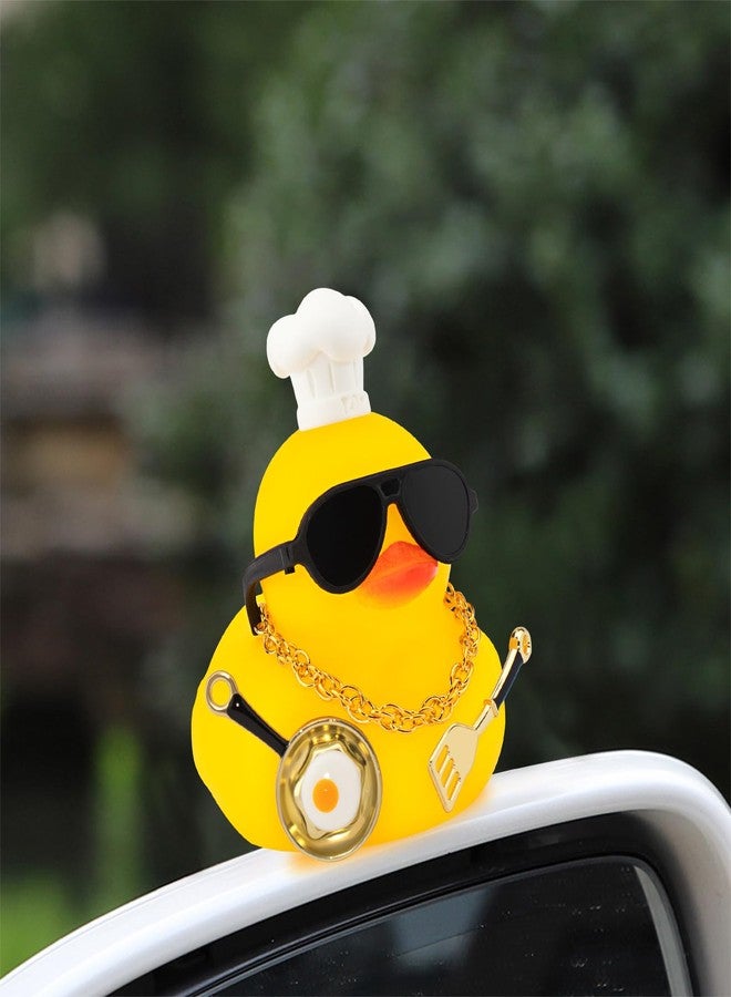 wonuu Collectible Rubber Ducks for Car Dashboard Decoration Job Occupation Cosplay Rubber Duck (Chef, Frying Pan, Spatula) - Image 3