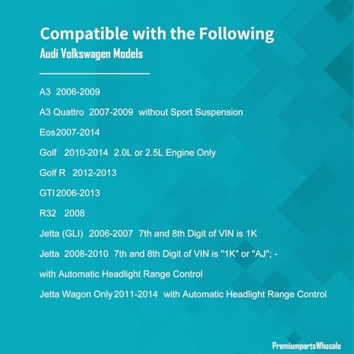 A-Premium Set of 4, Front Lower Control Arm, Lower Ball Joint, Compatible with Volkswagen Eos 2007-2014, Golf 2010-2014, GTI 2006-2013, Jetta 2006-2014, Audi A3 (Quattro) 2007-2009 - Image 2