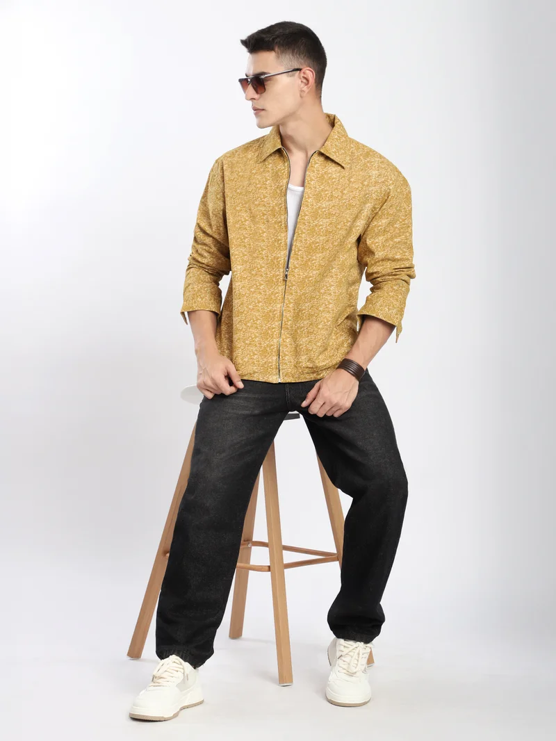 Beyoung Sand Brown Color Blast Shacket