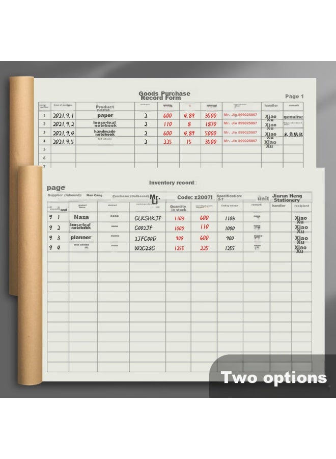 Jiaranheng Jiaran Heng 3-pack A4 Large Inventory Record Books, Warehouse Goods Receipt And Stocktaking Register, Multi-functional Detailed Ledger For Stores And Warehouses, Customizable - Image 5