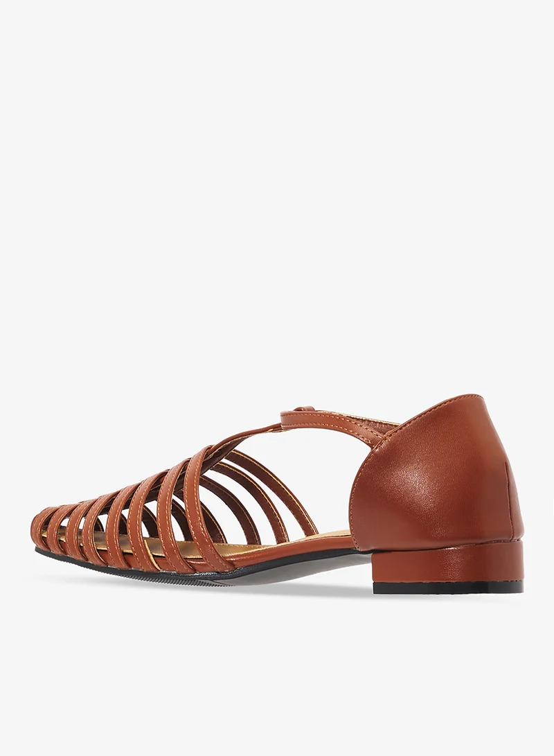 Ginger Brown Flat Gladiator Sandals for Women | Best Price UAE